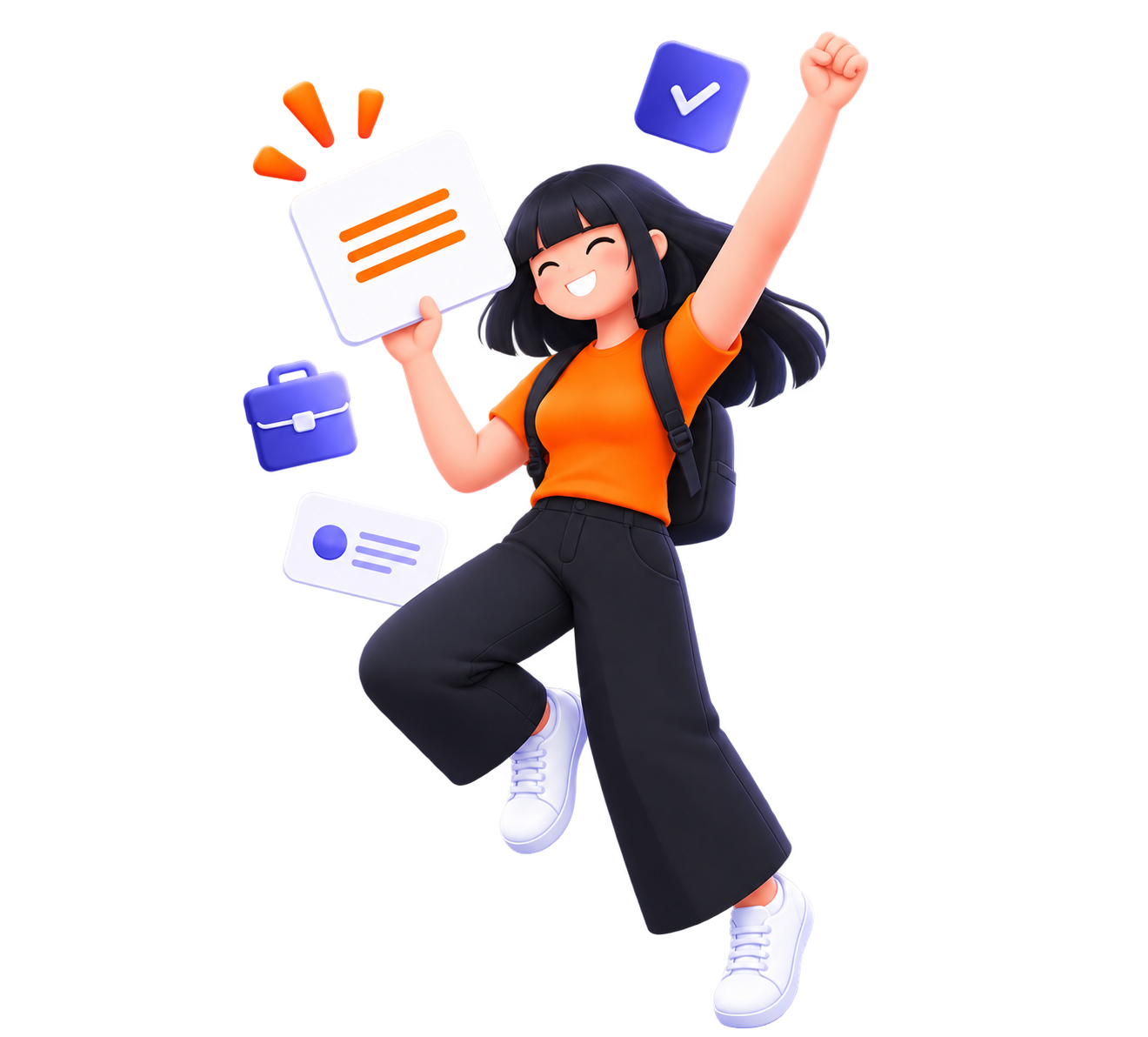 Happy student celebrating